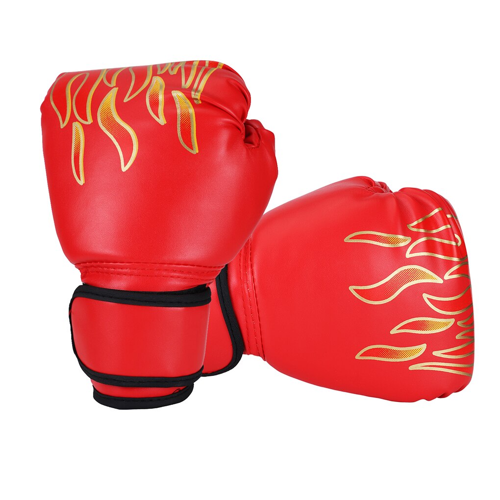 2Pcs Bokshandschoenen Vechten Handschoenen Hoogwaardige Pu Leather Kids Muay Thai Sparring Kickboksen Vlam Voor kinderen