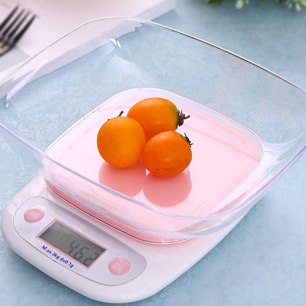 Electronic Digital 5kg/3kg /1g Kitchen Cooking Black/White With Bowl Weighing Scales Kitchen Scale High Precision Desktop Scale