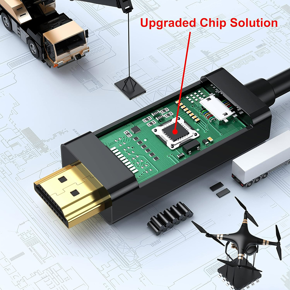 Vergulde DisplayPort DP naar HDMI-compatibele 4K-kabel Unidirectionele converter 1,8 m beeldschermsnoer voor pc-host naar doelmonitor