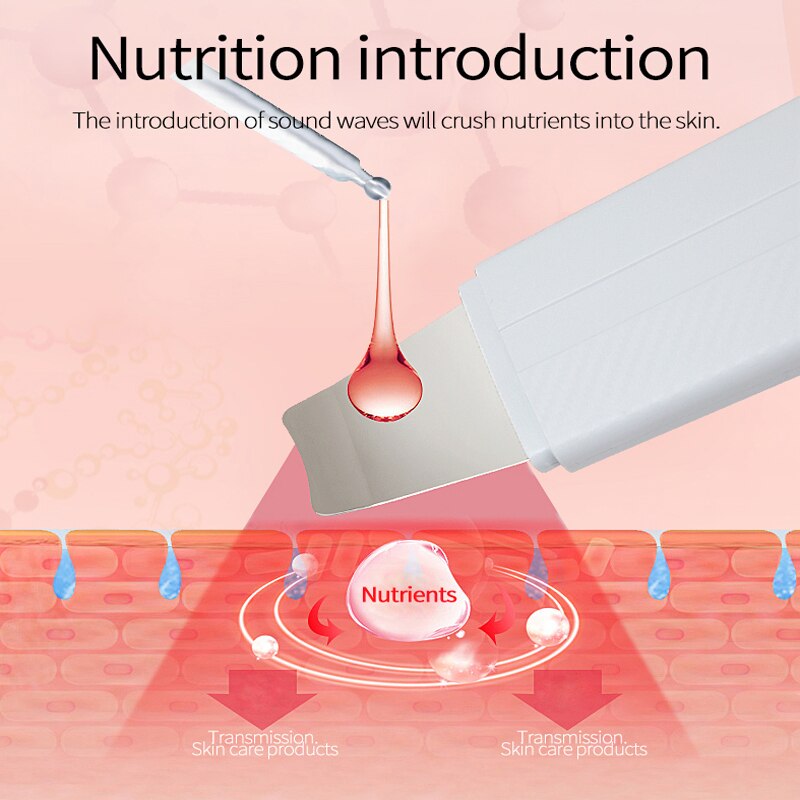 Ultrasonic Skin Scrubber Deep Cleaning Peeling Cavitation Machine Facial Beauty Blackhead Removing Skin Care Scrubber Machine