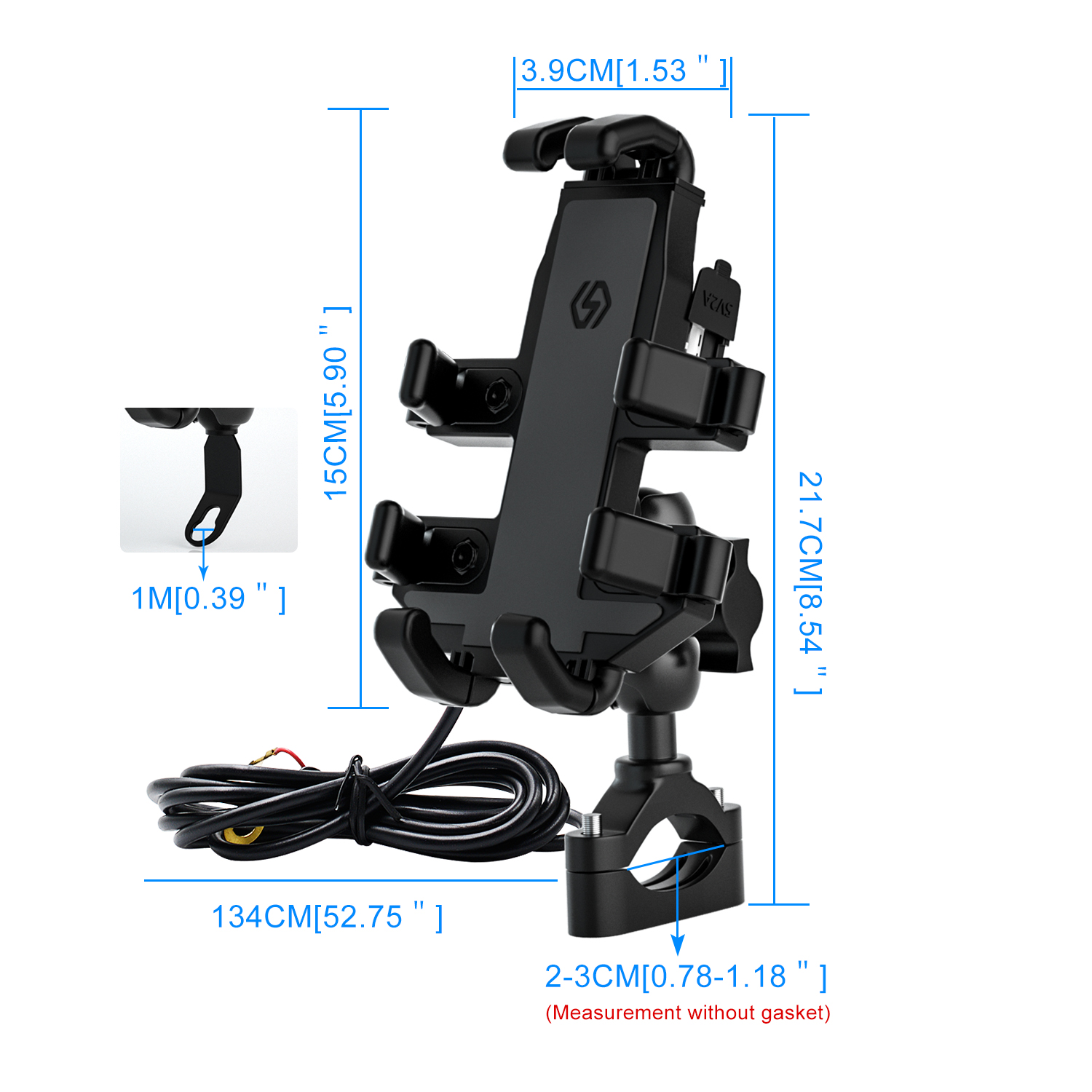 Motorfiets Gsm Houder Charger Aluminium Beugel Gps QC3.0 Sub Moto Fiets Telefoon Stand Mount Bracket Ondersteuning Telefoon