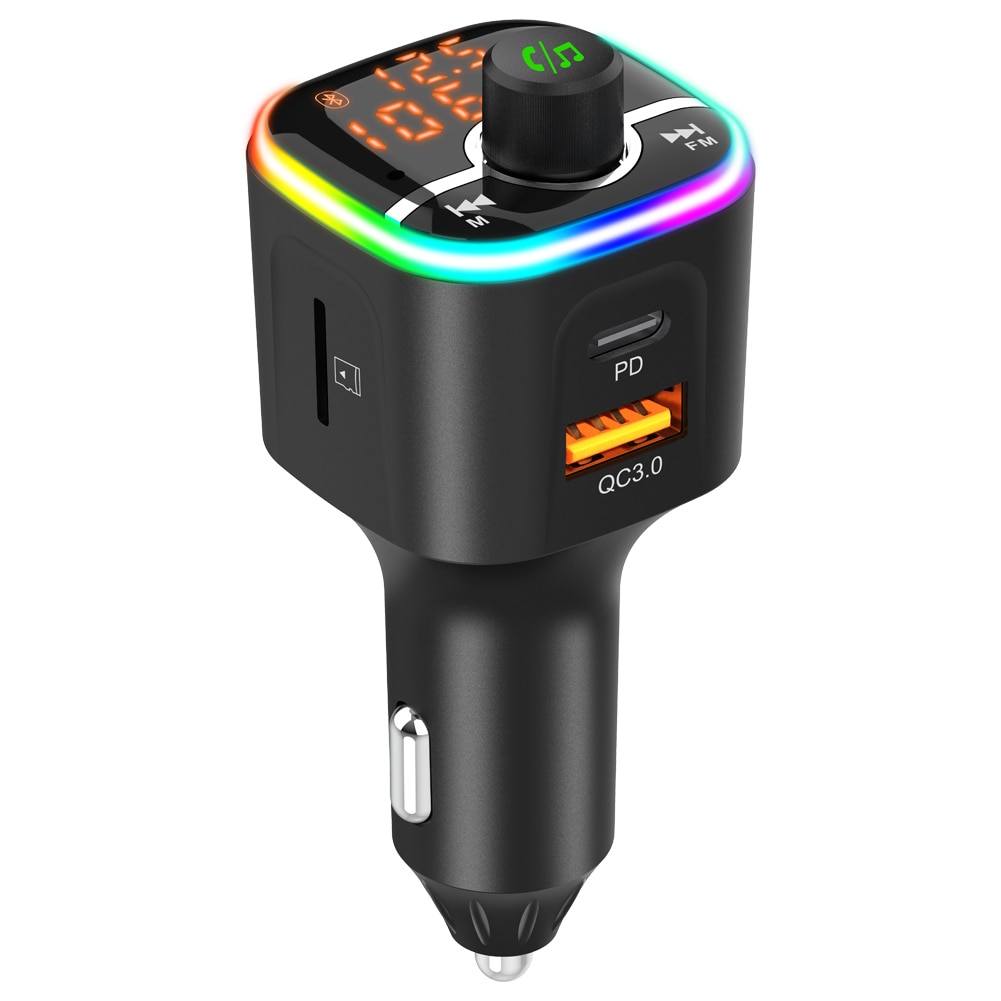 Wireless Bluetooth FM Transmitter For Car – Hands-Free Calls, MP3 Player, USB-C, 3 Outputs, 2025 Model