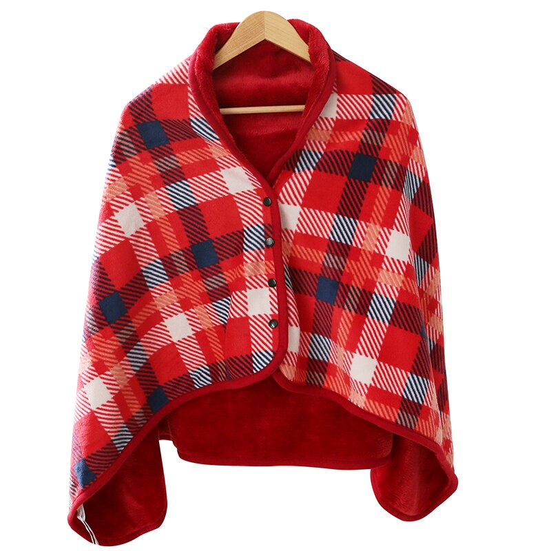 Plaid Hoodie Fleece Flanel Pluche Bts Serape Wearable Deken Sjaal Verdikking Deken Gooi Sweatshirt Deken Buffalo Plaid: Red Plaid / 140x190cm(no button)