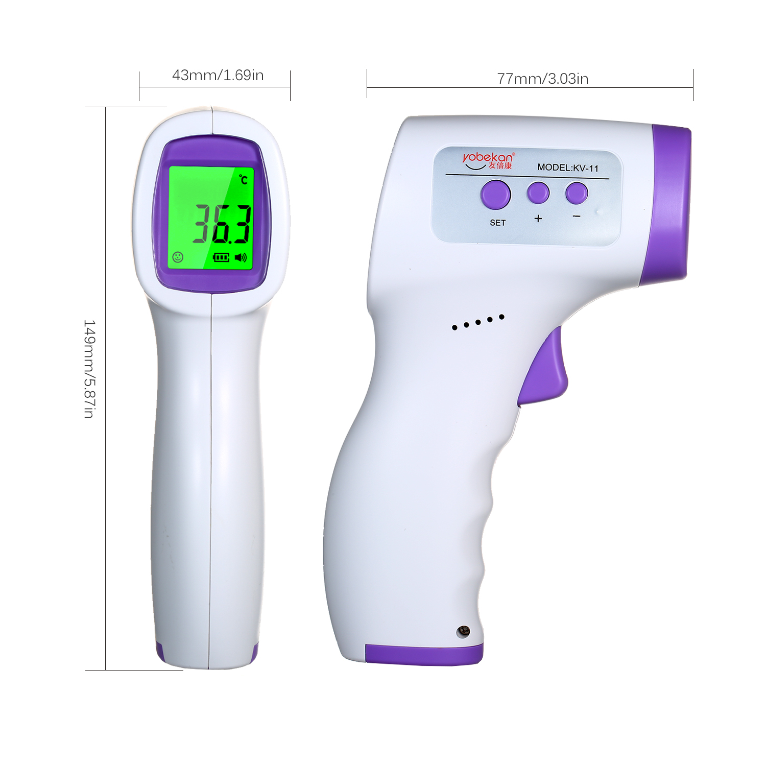 Digitale Infrarood Voorhoofd Thermometer Lcd Ir Thermometer Handheld Non-Contact Ir Infrarood Thermometer Temperatuur Meter