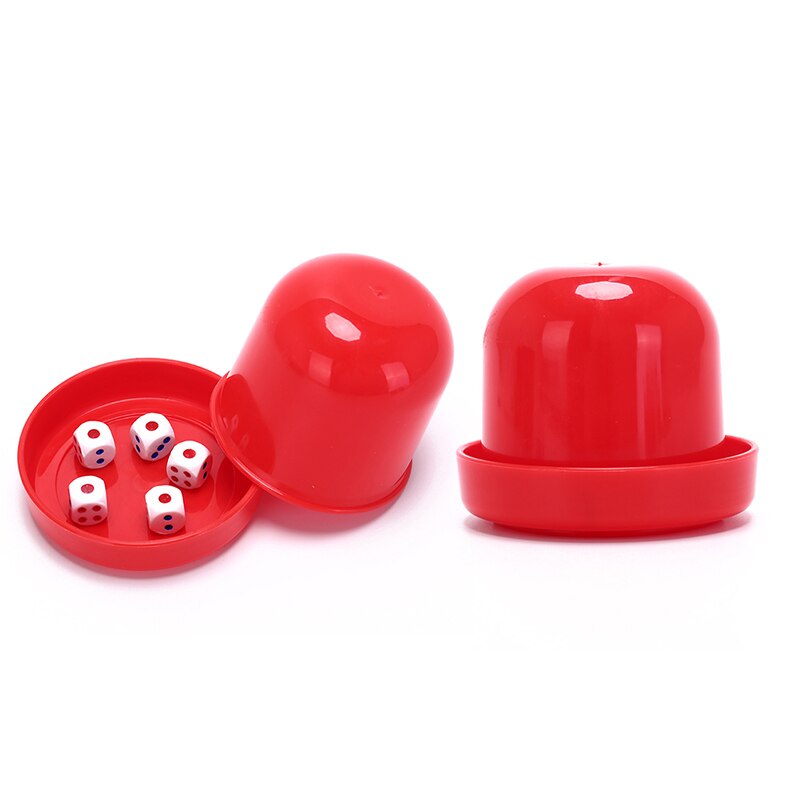 1Pc Ratespiel Würfel Tasse Mit 5 Würfel Kunststoff Zylinder Förmigen Shaker fallen