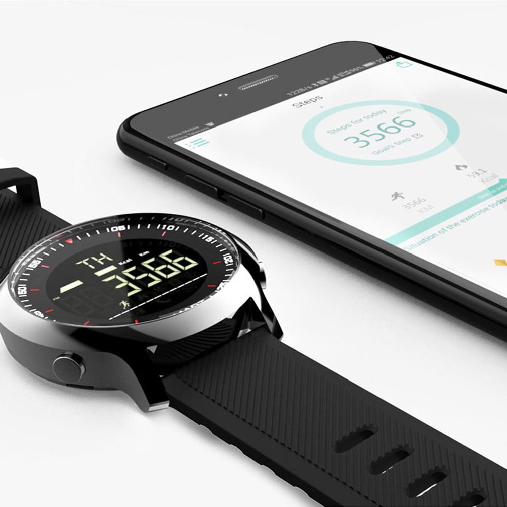 Ex18 relógio inteligente à prova dwaterproof água luminosa pedômetro mensagem de telefone ao ar livre masculino smartwatches