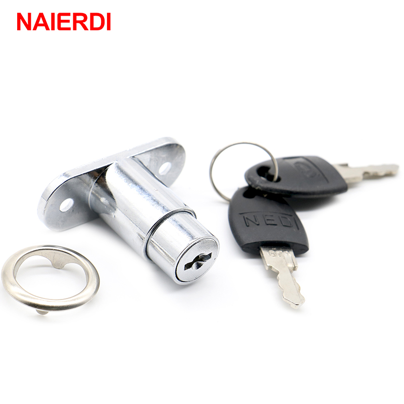 Naierdi Lade Push Lock Schuifdeur Showcase Kast Kabinet Sloten Window Security Chain Meubelbeslag Met 2 Sleutels