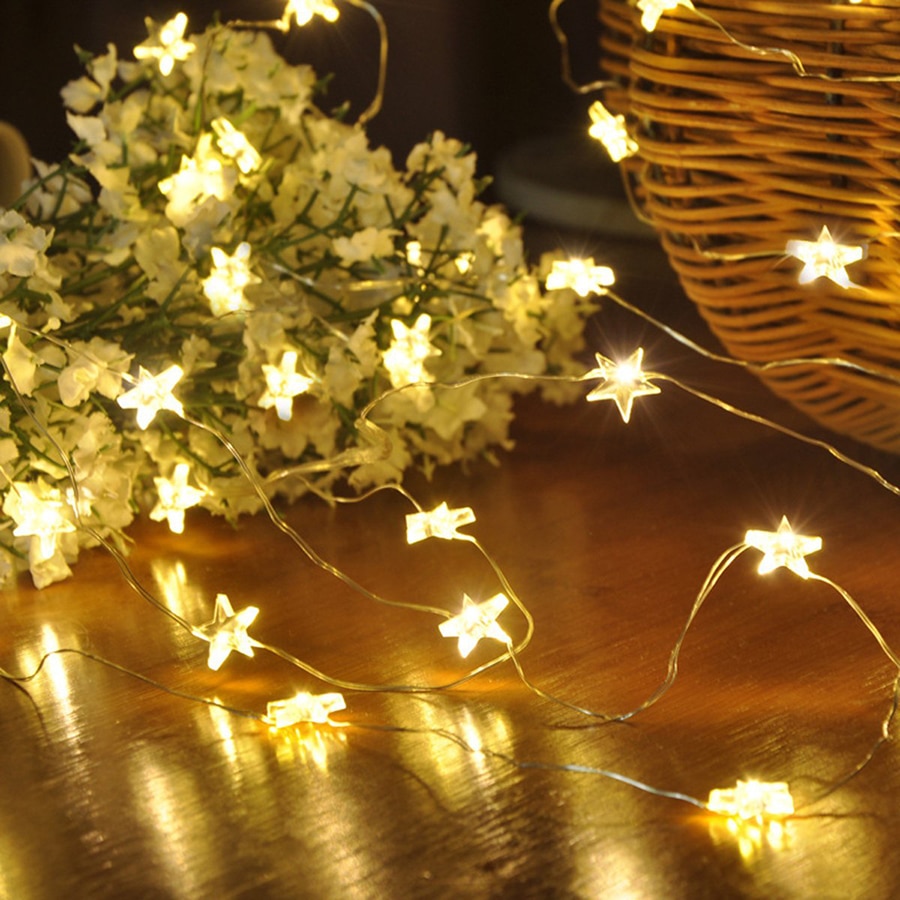 2 M/3 M/4 M Fairy Sterren LED String Lights Batterij Aangedreven Koperdraad Kerst Decoratie Night verlichting voor Wedding Party