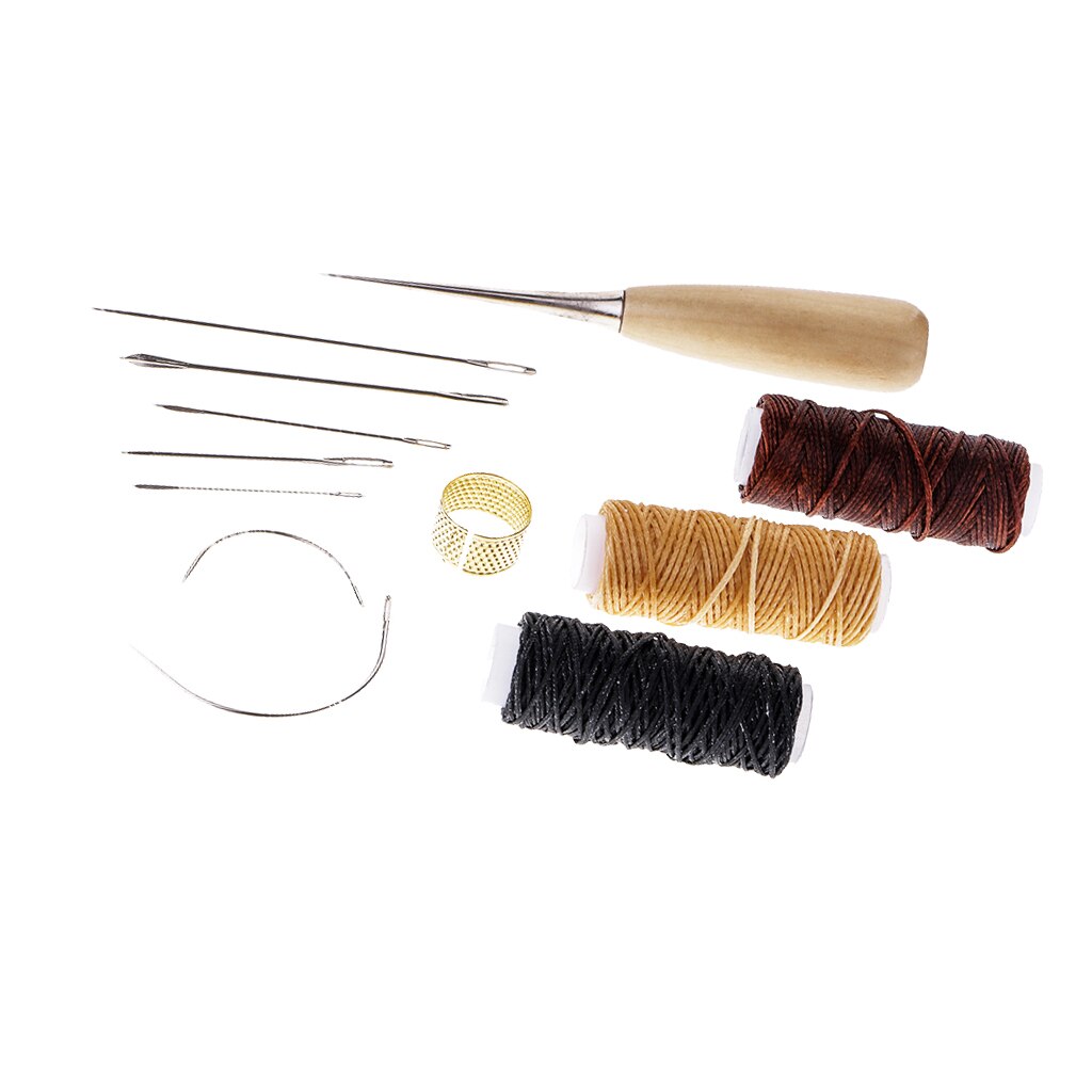 12 Pieces Leather Craft Tools Hand Sewing Needles Upholstery Carpet Leather Canvas DIY Sewing Accessories