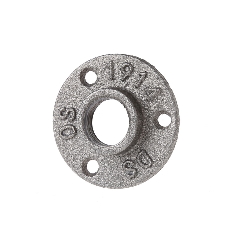 3/4" Malleable Threaded Floor Flange Iron Pipe Fittings Wall Mount Black