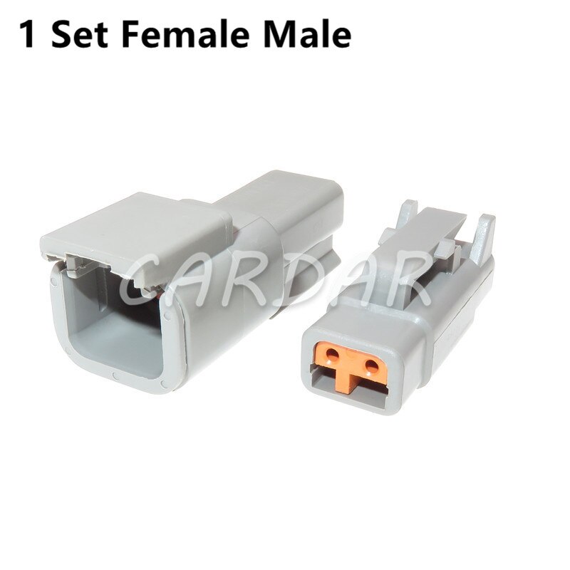 1 Set Deutsch DTM Waterproof Wire Connector Kit DTM06-2/3/4/6/8/12S DTM04-2/3/4/6/8/12P Automotive Sealed Plug with pins: 2P Set