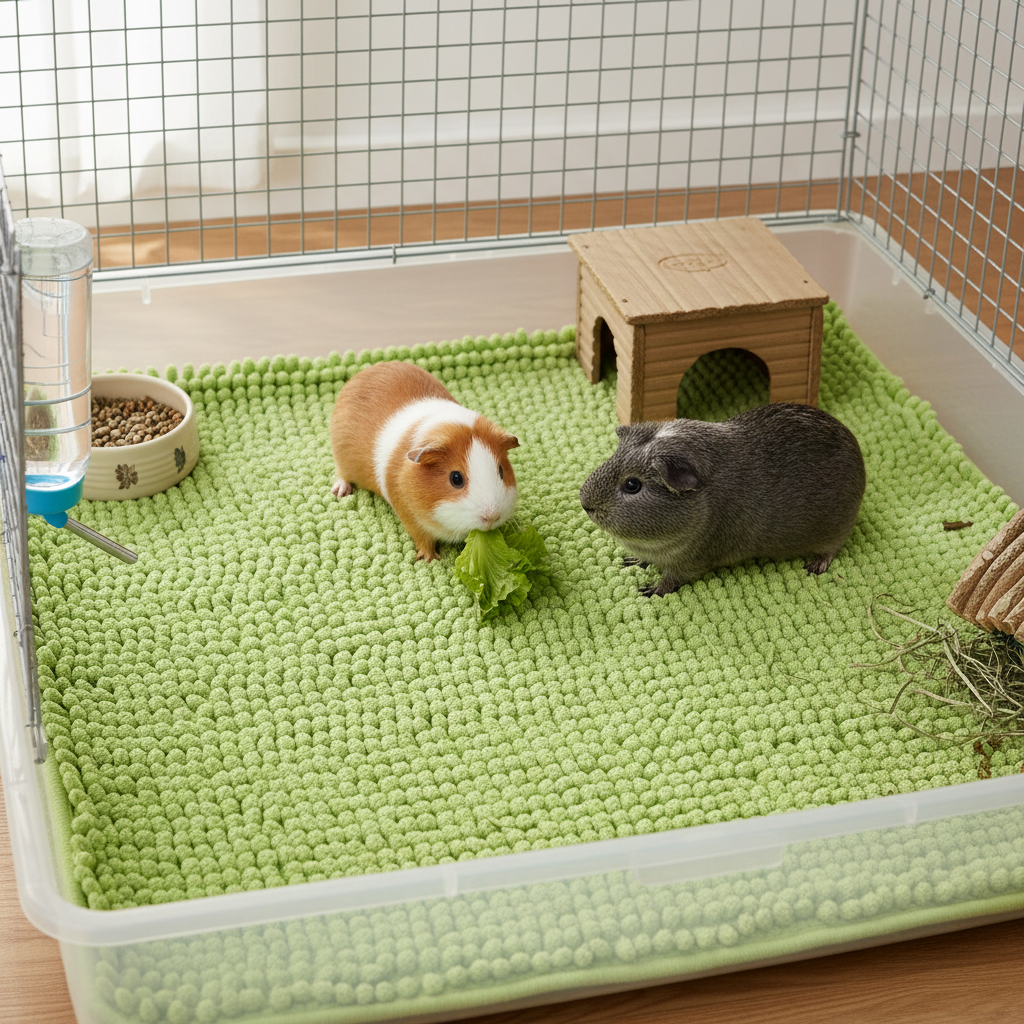 2 Stück, geeignet für kleine Tiere, Meerschweinchen, Käfigeinlagen, waschbare Haustierunterlagen, wiederverwendbare Haustierunterlagen gefüllt mit Wolle