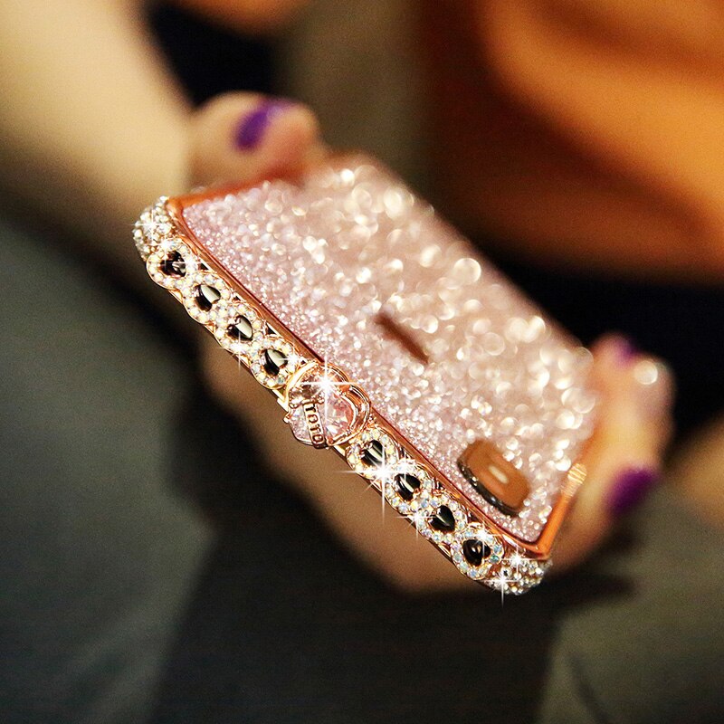 Luxe Bling Diamant Pare-chocs En Métal sur iPhone 11 Pro Max XS XR 6S Plus 7 8 Plus Paillettes Bâton Couverture Fille Femmes Étui Strass