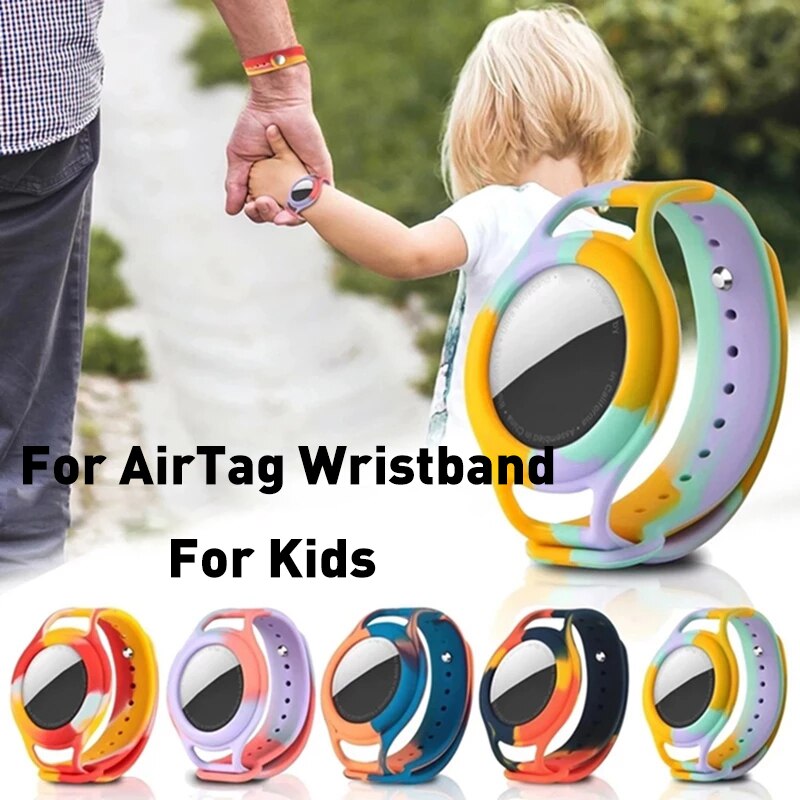 Case for Apple AirTags Kids Soft Silicone Strap Air Tag Anti-Lost Bracelet Protective Cover Shell for AirTag children Strap