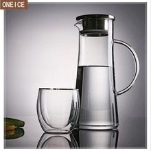Överdimensionerad glaskanna värmebeständig handgjord glaskaffemjölkjuicedryck tekanna rostfritt stålfilter 1500 ml