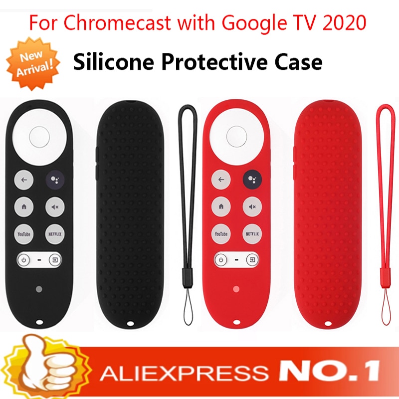 Funda portátil para Chromecast con Google TV , funda de silicona antipérdida para mando a distancia por voz, accesorios para Chromecast