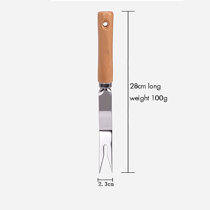 Garden Hand Weeder Gardening Fork Tool for Weeding Your Garden - Heavy Duty Stainless Steel, Natural Beech Wood Handle