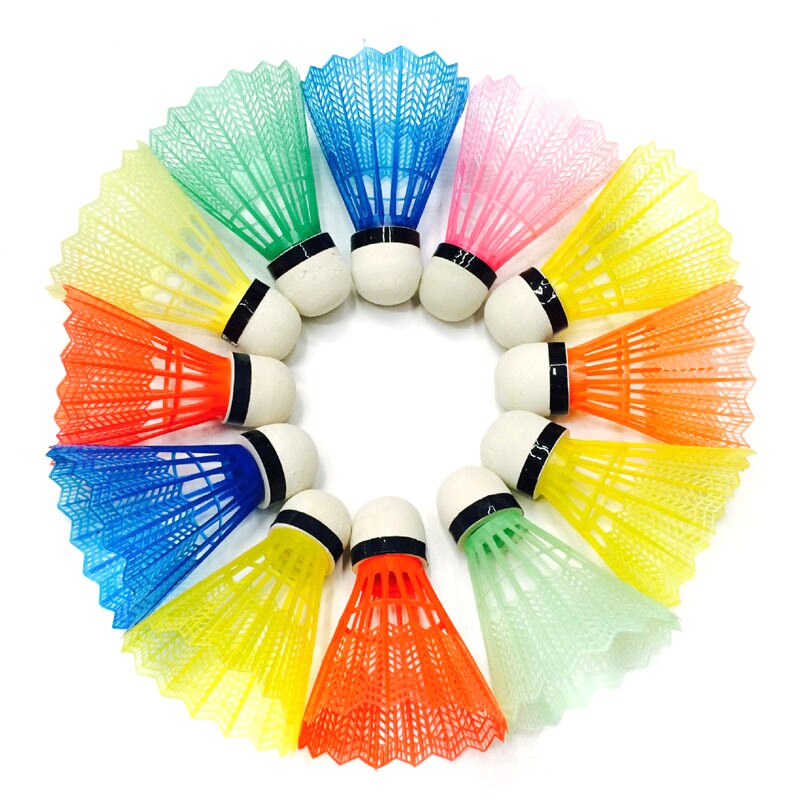 12 stk farverige badmintonbolde bærbare fjernslagsprodukter sport træningsprodukter til udendørs brug admintonbold farverige badminton