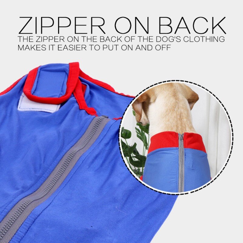 Pet Surgery Recovery Clothes Postoperative Care Clothes Nursing Clothes Anti-Licking Pet Clothes Clothes Blue