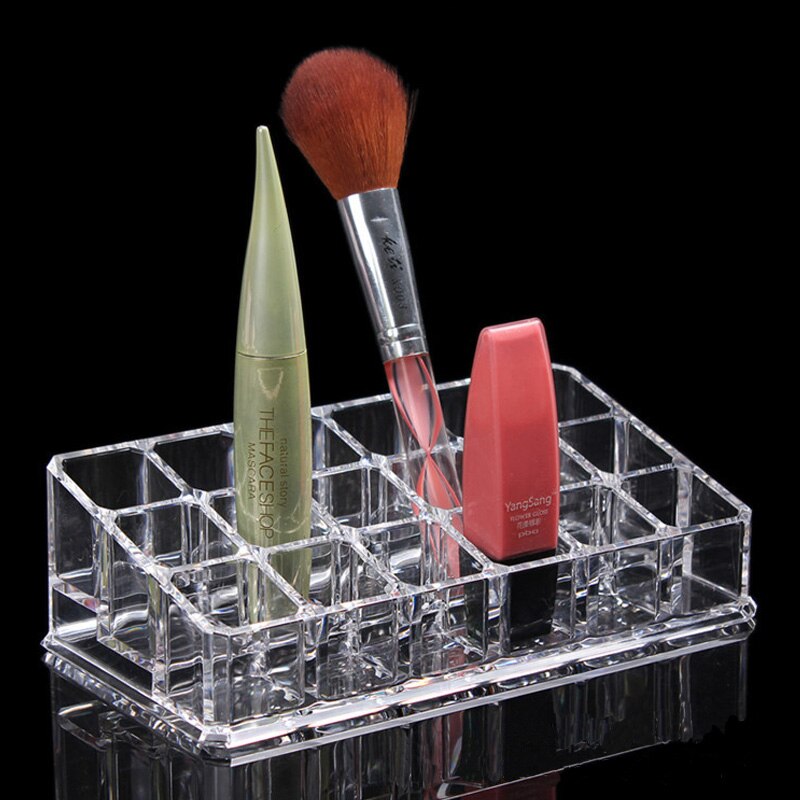 Klar akryl plast læbestift holder neglelak stativ kosmetisk prøve opbevaring 36 gitre makeup værktøj hylde multi organizer