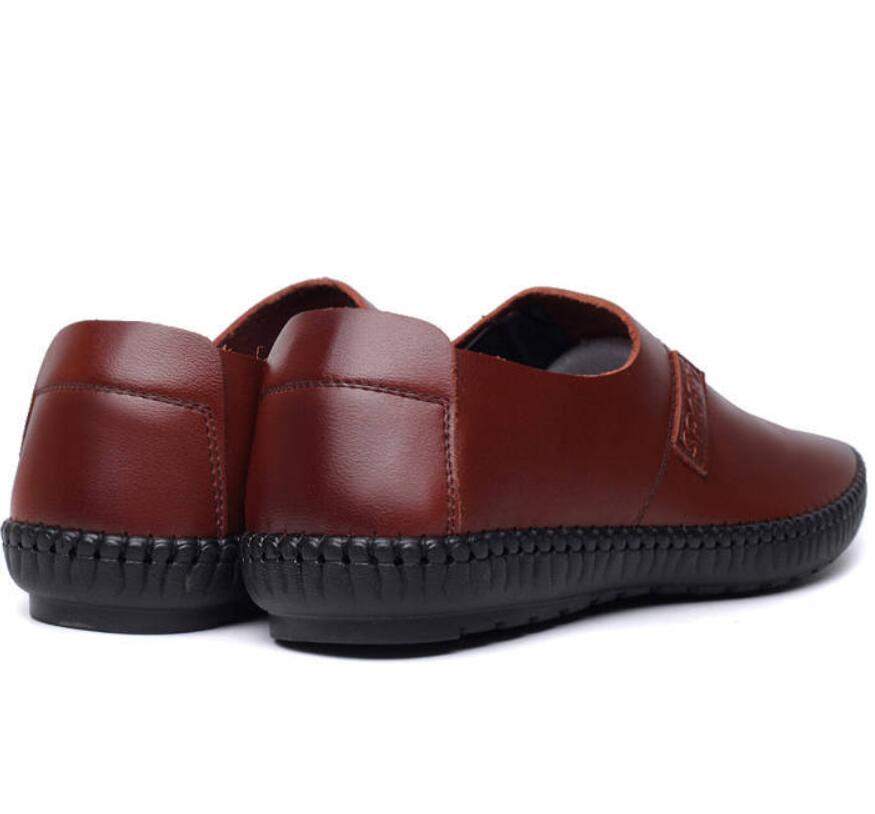 Chaishou lavet mænd fritidssko læder flade loafers fjederåndbare bådsko herre loafers b -115