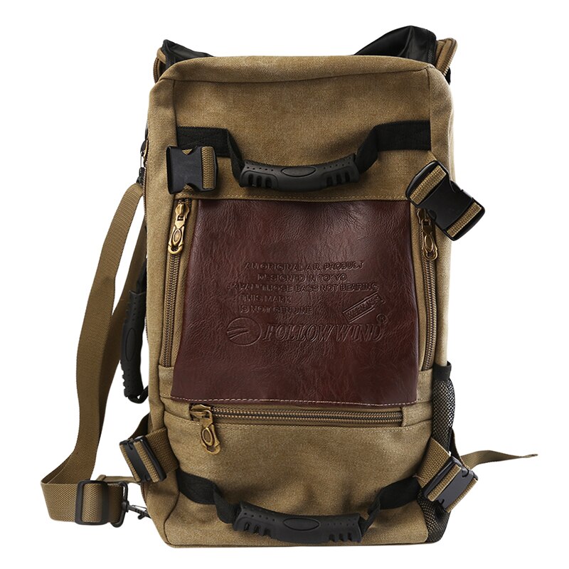 Large Capacity Men's Backpack Travel Bag Sports Casual Canvas Backpacks For Male Mutifunctional Out Door Bags School Bags Pack: Army Green