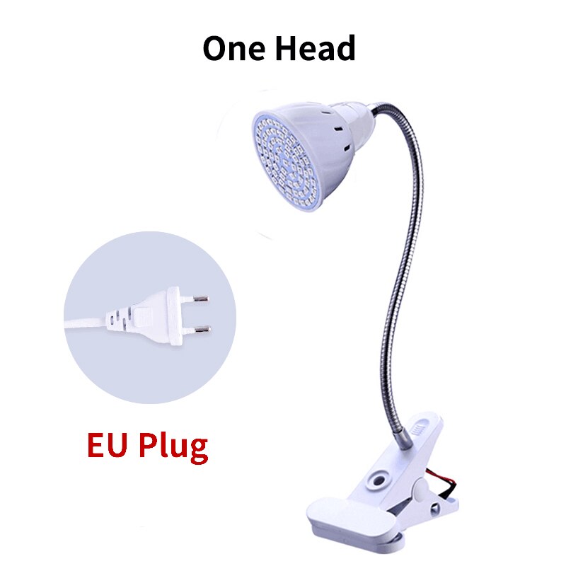 Phytolamp para plantas e27 led cresce a luz phytolamp espectro completo phyto lâmpada para plantas horticultura para semeadura flores: One head -EU Plug / 60 leds