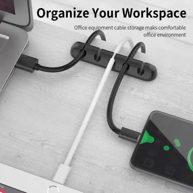 Cable Organizer Silicone Cable Clips Cable Management Cable Winder Desktop Tidy Manager Mobile Phone Data Cable Organizer