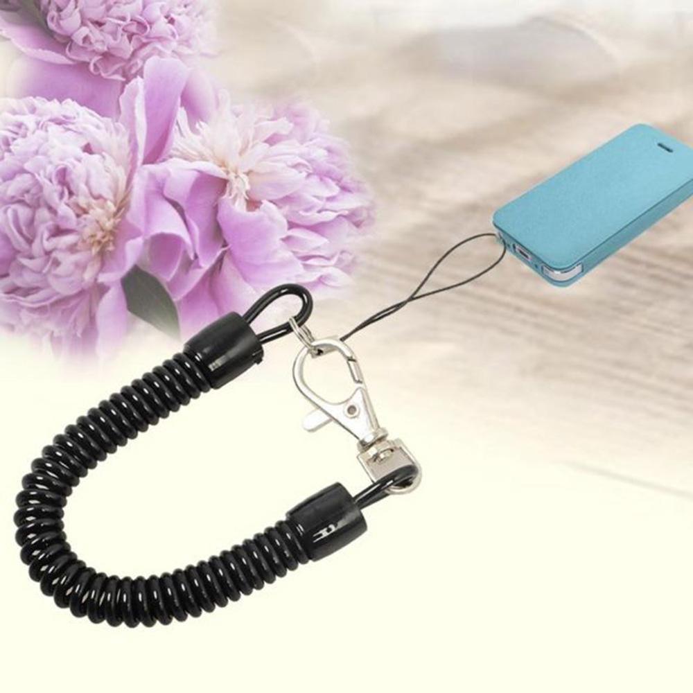 Practical Retractable Plastic Elastic Rope Key Ring Tools Camping For Outdoor Keychain Spring Security J1X8