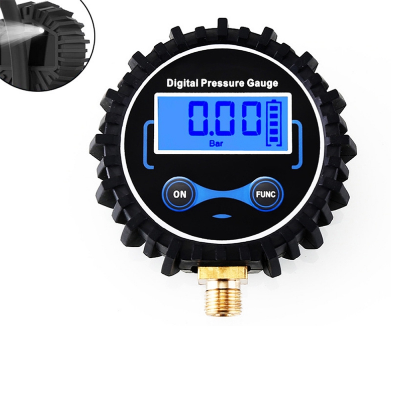 Lcd digital dæktryksmåler bil auto motorcykel dæk luft psi meter 1/8 " npt ester til bil lastbil motorcykel
