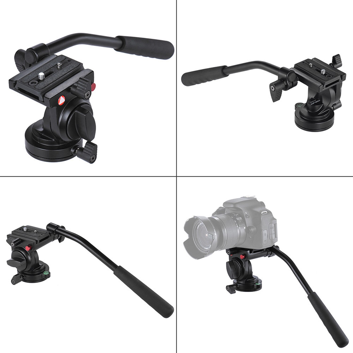 Hydraulic Tripod Head Smooth Damping Gimbal Handle Mount Video Head For Tripod Monopod Holder Stand SLR DSLR