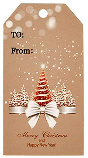 100pz etichette di buon natale carta di carta kraft etichetta regalo etichetta fai da te cartellini decorazioni regalo carta regalo bomboniere forniture: Grigio chiaro