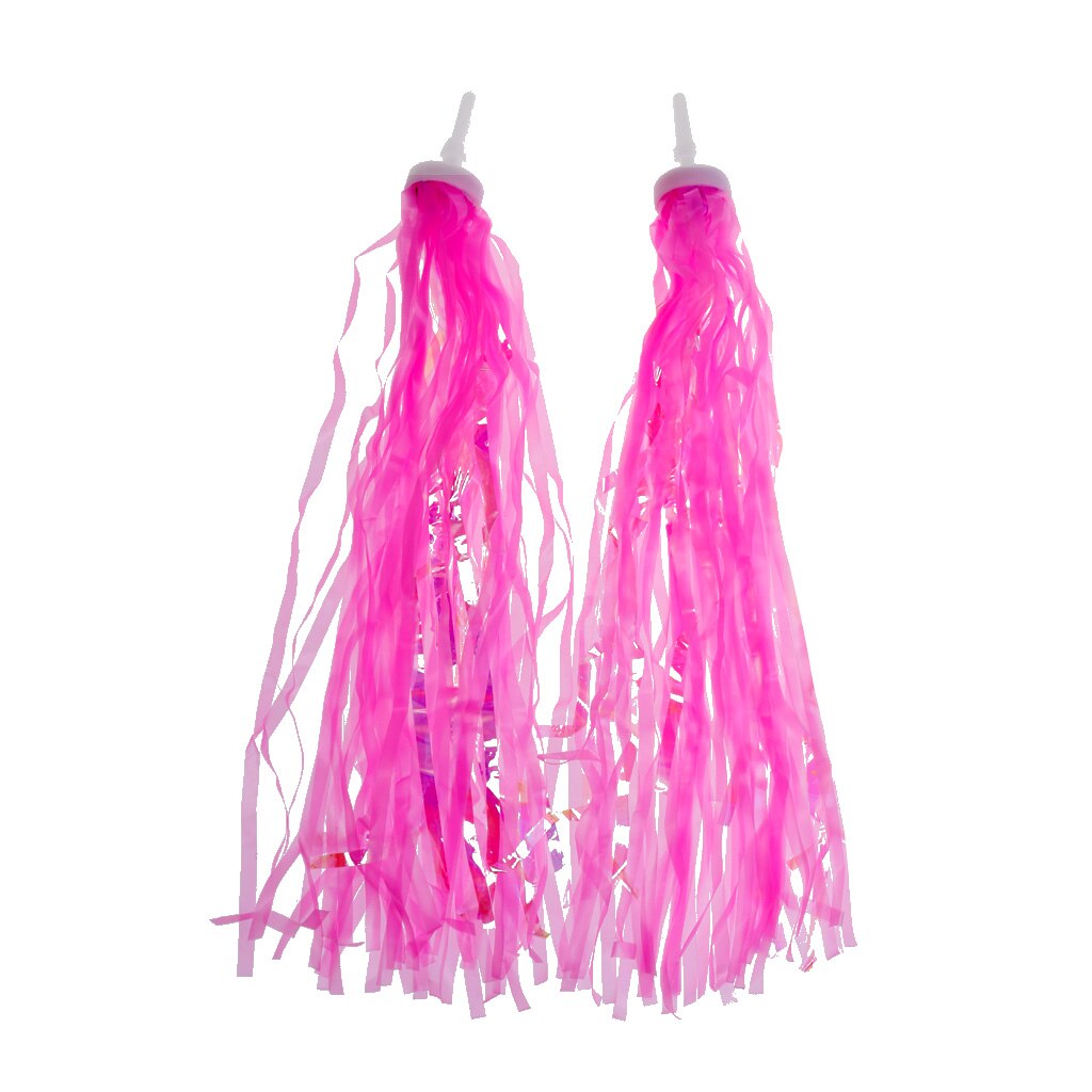 2Pcs Sparkly Tinsel Streamers Bike Bicycle Tricycle Streamers Handlebar Grips Decoration Tassels Kids Girls Boys