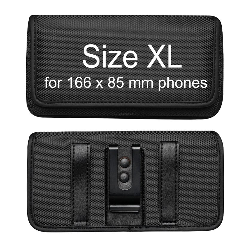 Outdoor Case For UMiDIGI S5 A7 Pro Waist Belt Pouch For Ulefone Armor 3W Note 8P Phone Bag Cover Nylon Belt Holster for Wiko Y61: Horizontal Size XL