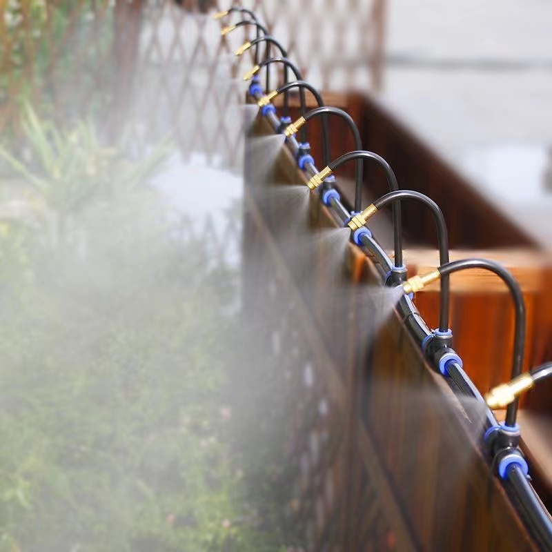 Buse de brouillard en cuivre jaune, 8mm, Joint de verrouillage droit, arrosage de jardin, pulvérisateur d'humidification, 20 à 5 pièces