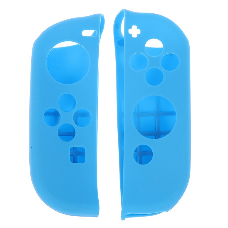 1 par de silicone caso de borracha joycon controlador gel capa aperto para nintendo switch: Azul
