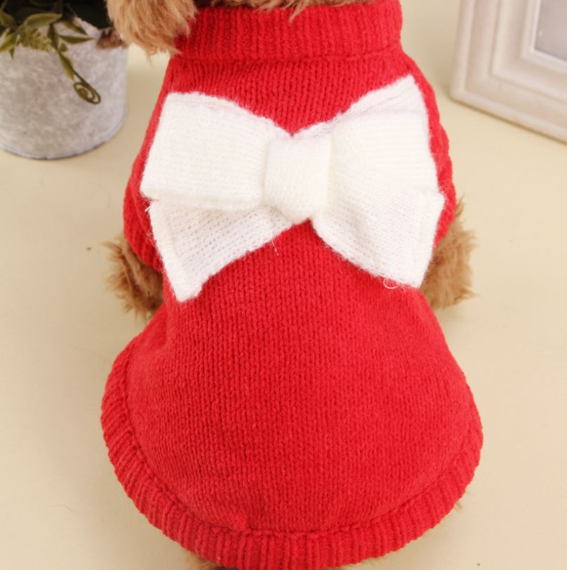 NONOR – pull tricoté en tissu crocheté pour chien et chat, à gros nœud, pour chiot, chiot, Chihuahua, animal de compagnie, XS-XL