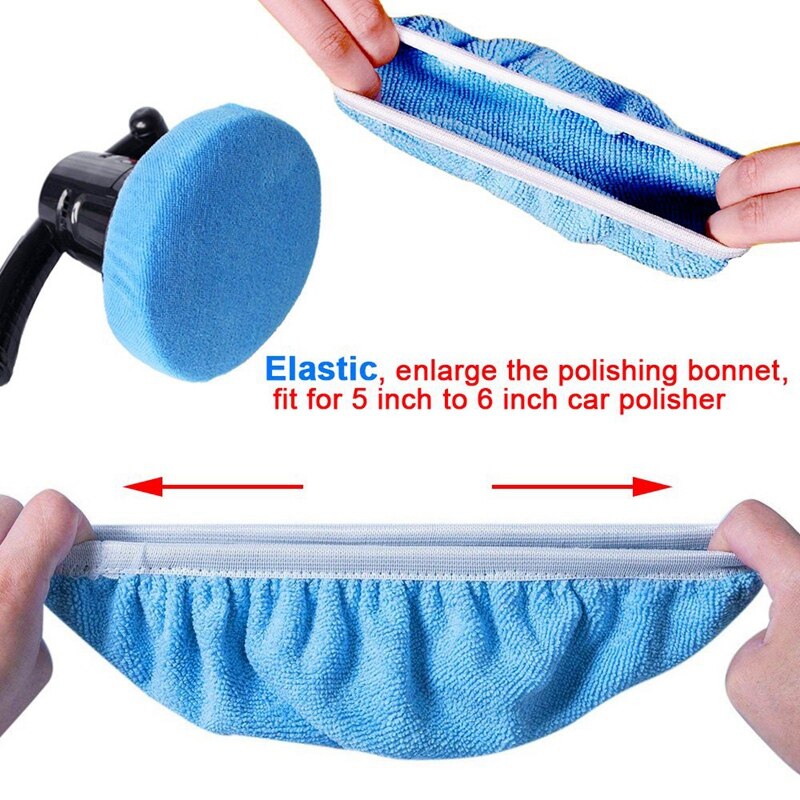 Ensemble de bonnets de polissage de voiture, lot de 16, 5 à 6 pouces, dont 12, Bonnet de polissage en microfibre et 4 paquets