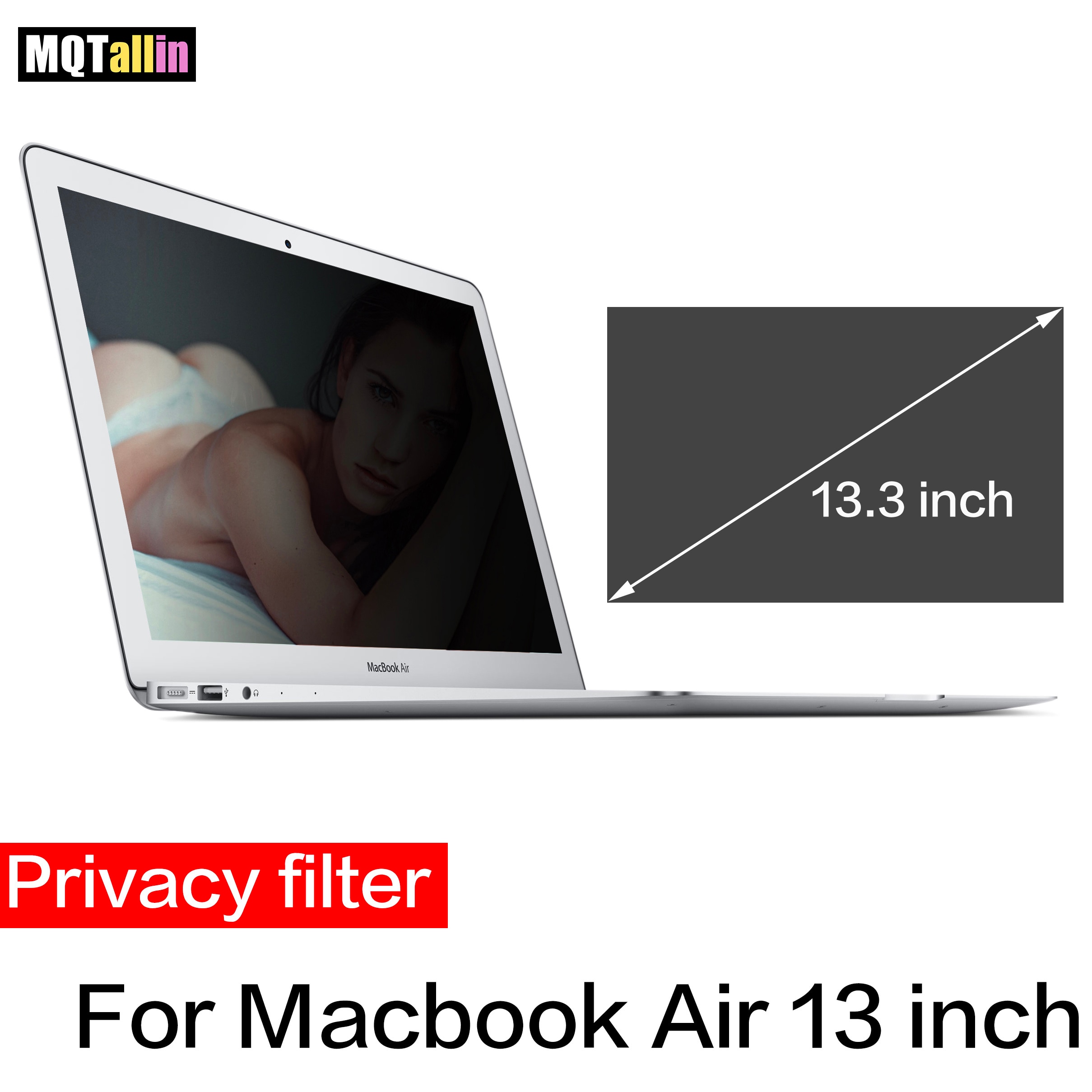 Filtre de confidentialité pour Macbook Air 13 ordinateur portable ancien modèle A1369 A1466 film de protection d'écran Anti-éblouissement, taille 287mm * 180mm pour Air 13.3