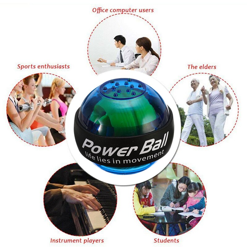 Potenciador de muñeca, agarre giratorio, fuerza para ejercitar músculo, relajación, giroscopio LED, agarre giratorio, entrenador de fuerza, equipo de Fitness