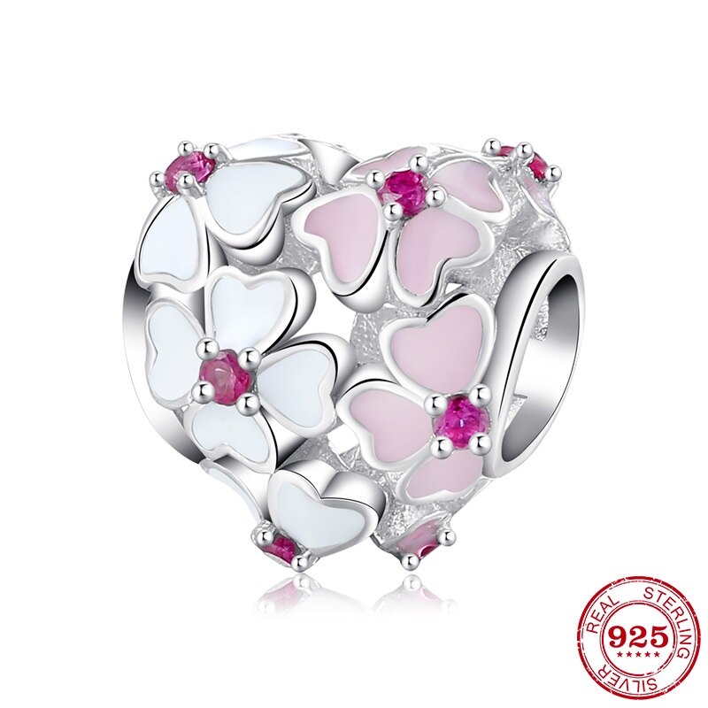 Liefde Sprookje 925 Sterling Zilveren Hart Bloem Huis Kralen Fit Originele Europese Bedelarmband Sieraden Maken: PC0098