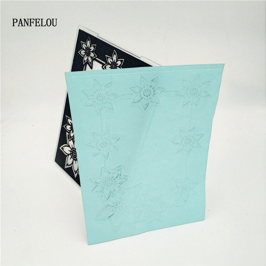PANFELOU Easter The flower border Embossing folders Plastic For Scrapbooking DIY Template Fondant Cake Photo Album Card Making