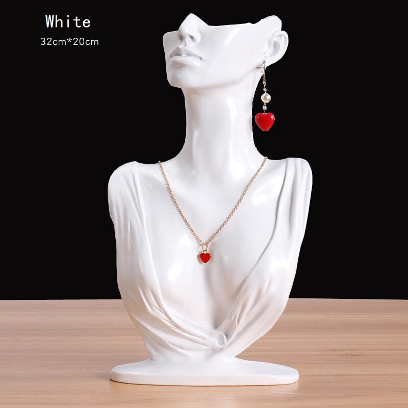 Resin Women Mannequin Head Display For Jewelry Accessories: White