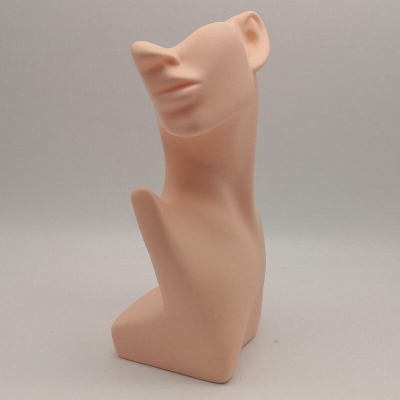 Plast hvit svart hudfarge halv ansikt mannequin hode til smykker vise