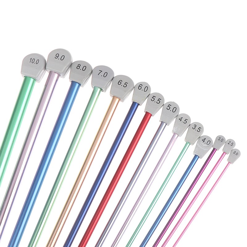 2 stuks/set enkelpuntige breinaalden spelden rechte aluminium diy weefgereedschap lange trui sjaal naald