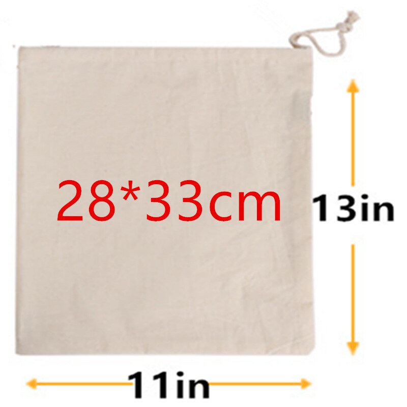 Bolsa de algodón reutilizable con cordón para la compra, bolsas de algodón para verduras/frutas/arroz/Pan, bolsas de viaje, 3 uds.: medium