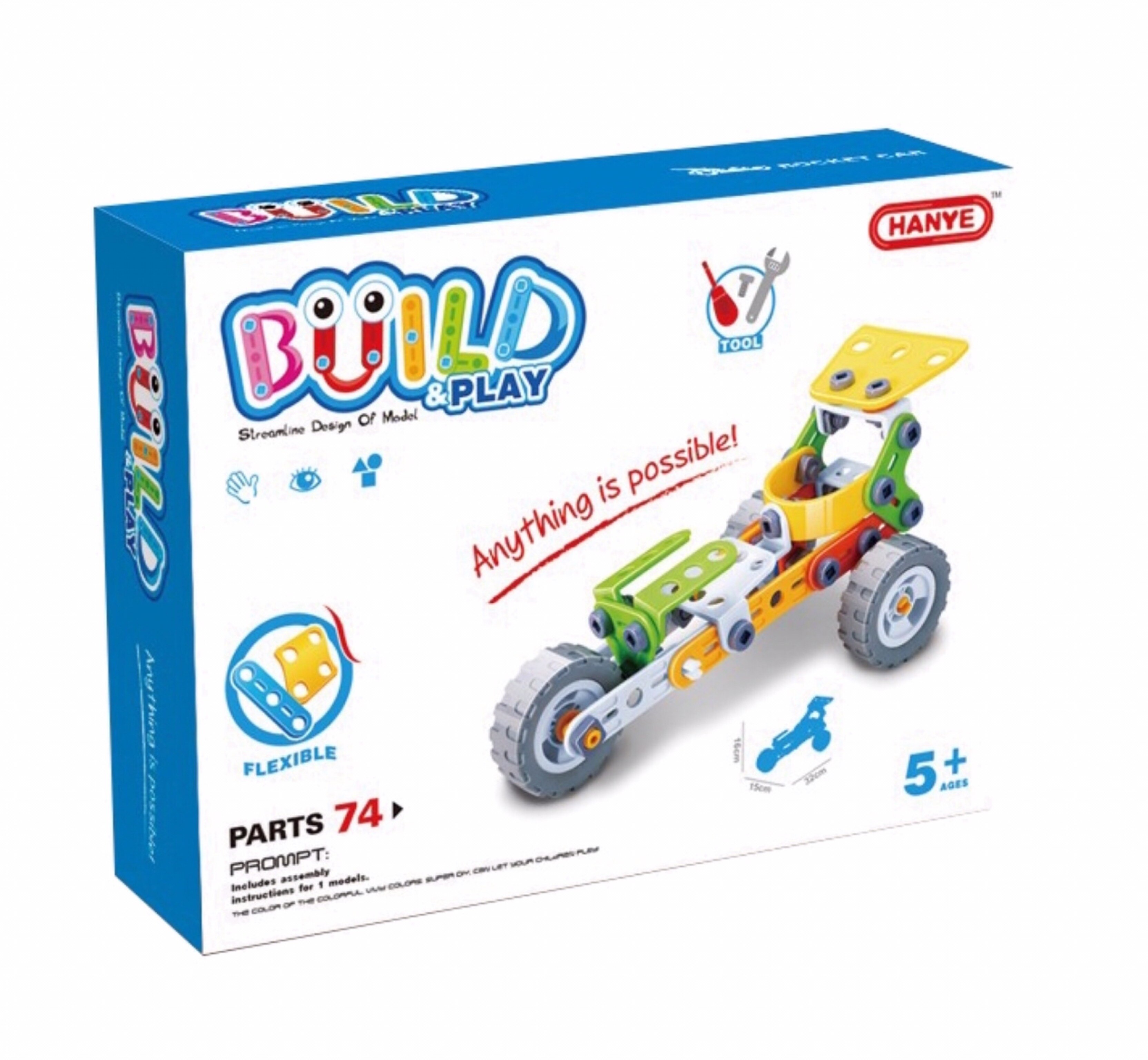 Hanye Vidali Trainer Puzzel Bouwen En Spelen 3 Wiel Motor J7705