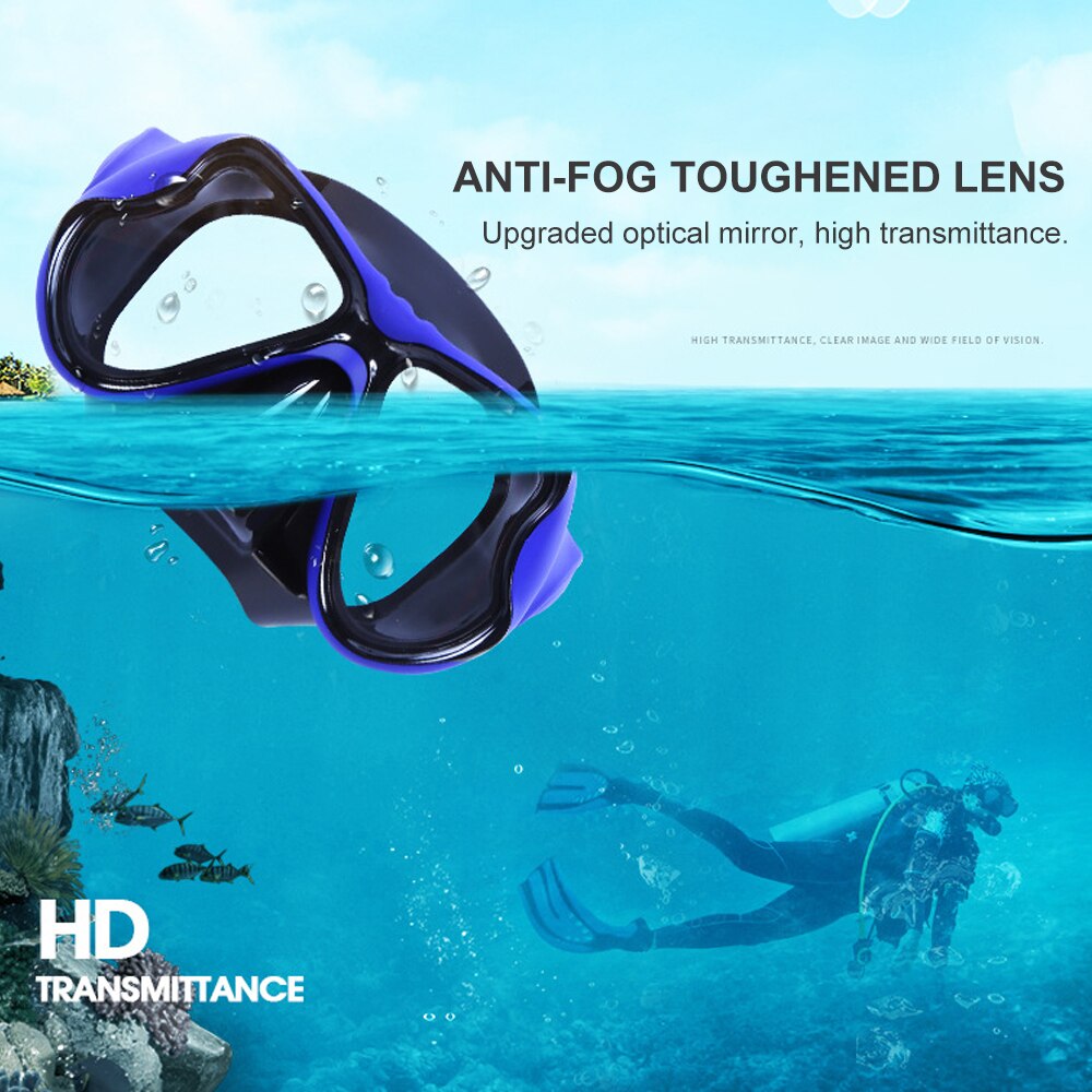 Scuba Diving Mask Snorkel Anti-Fog Goggles Glasse Set Adult Silicone Swimming Fishing Pool Equipment