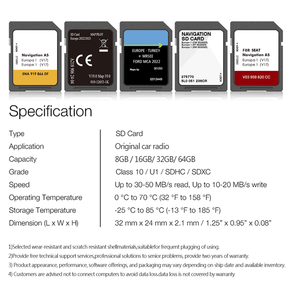 32GB cid SD-kaart Ontdek Media Sat Nav voor Seat Leon Navi-systeem Sat Nav