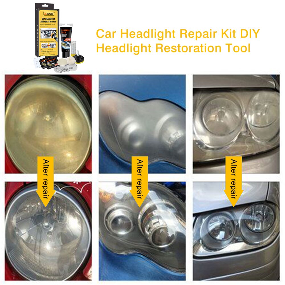 Car Light Repair Kit DIY Headlight Restoration Tool Scratch Repair Removal Set for Auto Vehicle Cleaning Maintenance Polishing